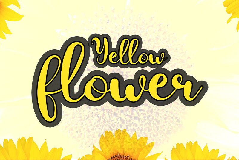 Yellow Flower Schriftart