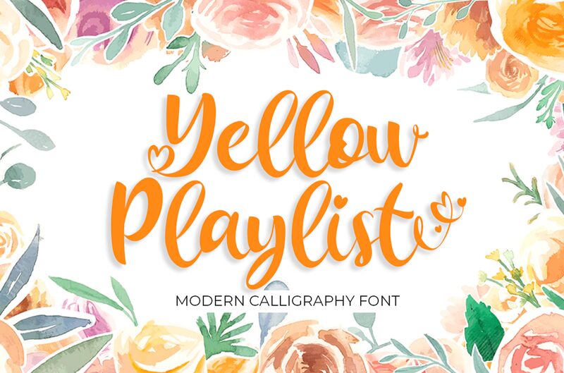 Yellow Playlist Schriftart