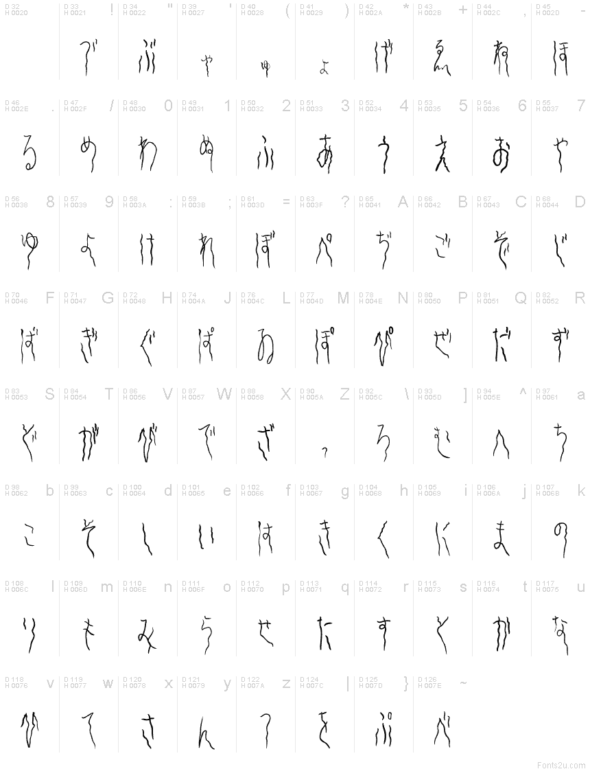 Yura_Hiragana font