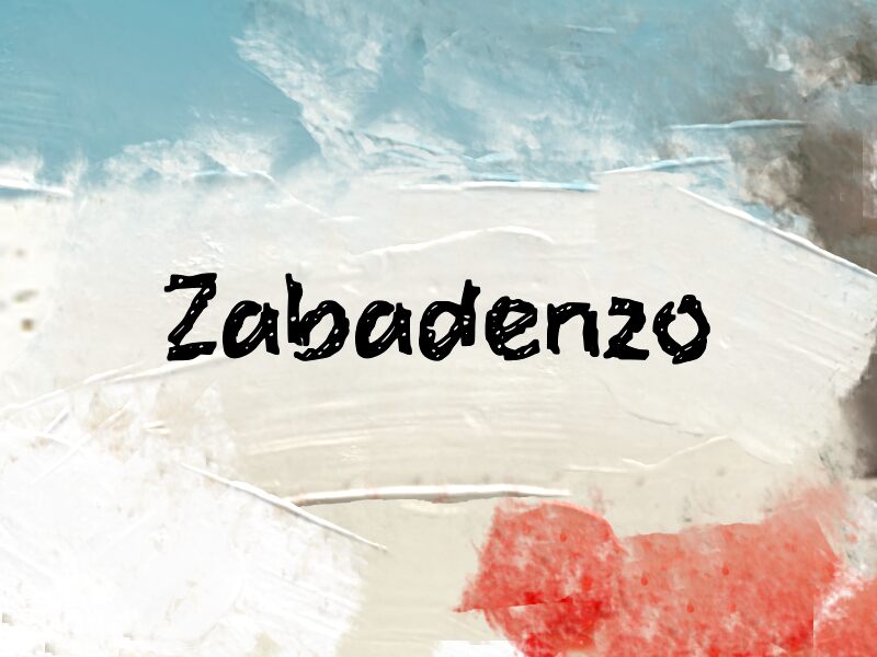 Prezentacja i próbka wizualna czcionki Zabadenzo