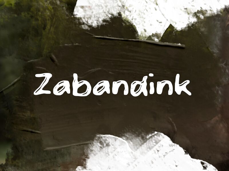 Prezentacja i próbka wizualna czcionki Zabandink