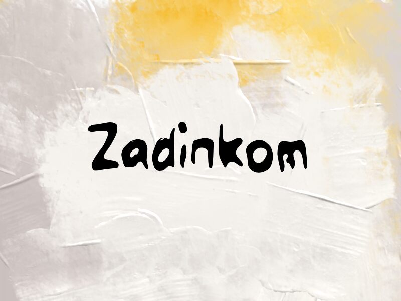 Présentation et spécimen de la police Zadinkom