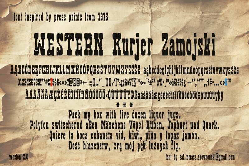 zai Western Kurjer Zamojski — Schriftpräsentation
