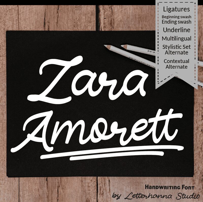 Zara Amorett フォント
