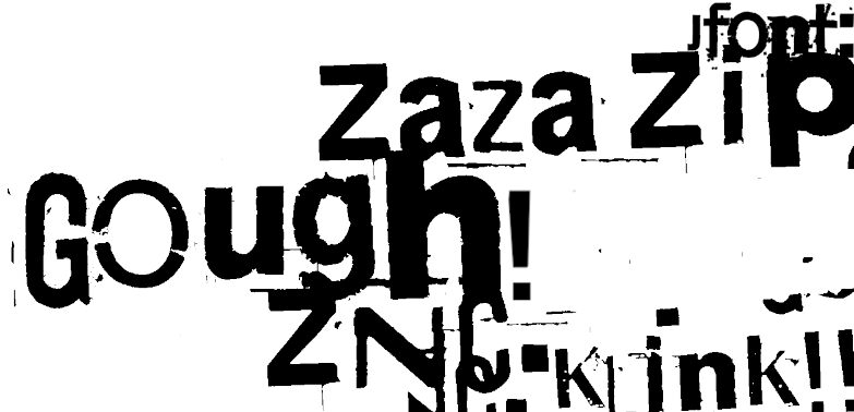 Zaza Zip Gongh! ZNC. Klink! Czcionka
