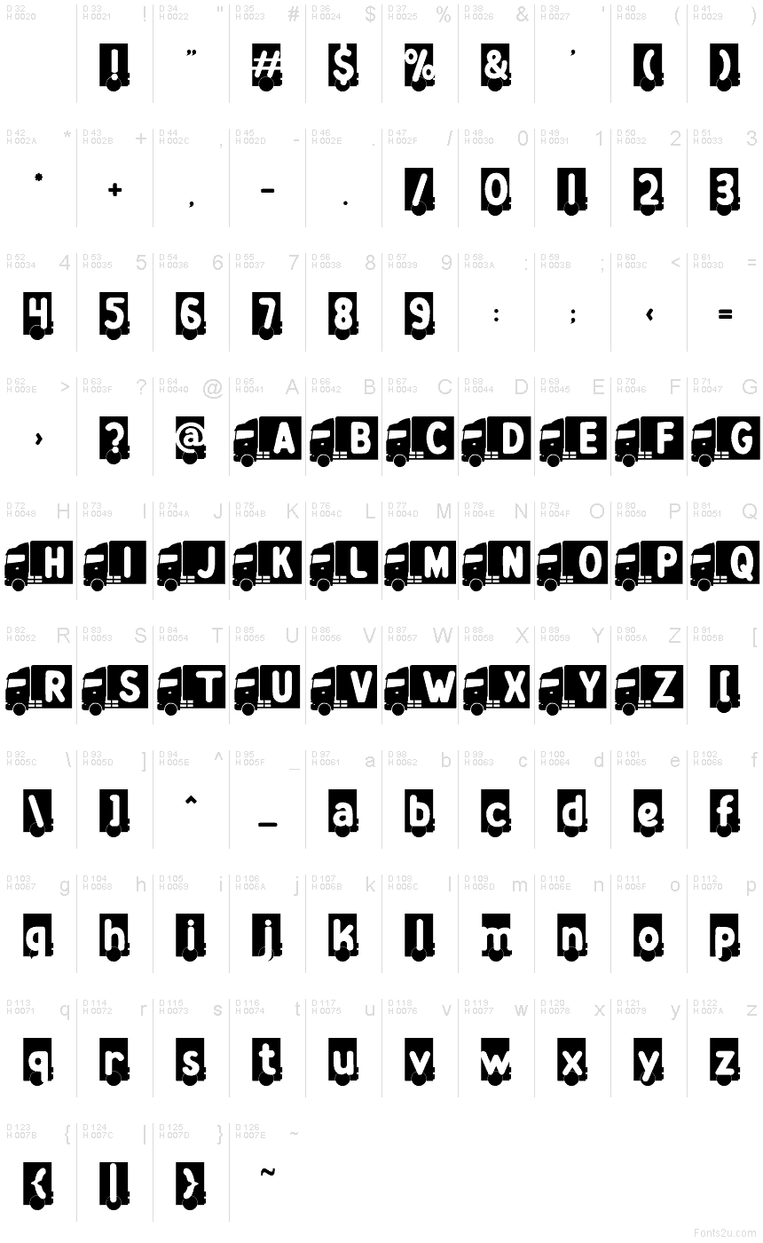 Basic Latin - charmap