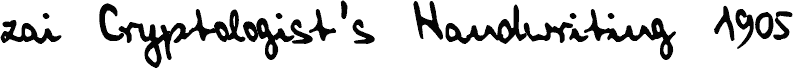 zai Cryptologist's Handwriting 1905