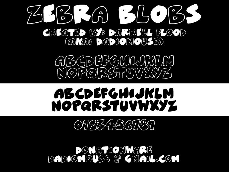 ZeBrA bLoBs Шрифт