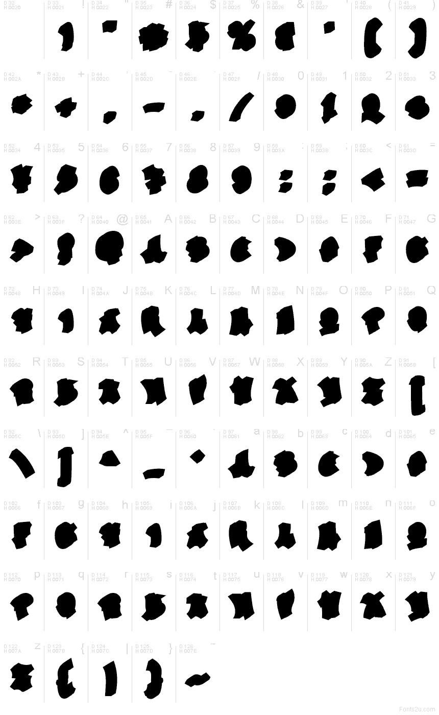 Latino di base - Mappa caratteri