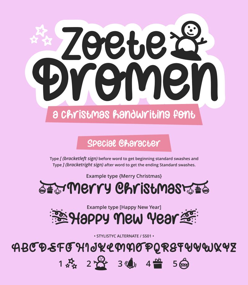 Zoete Dromen Druh písma