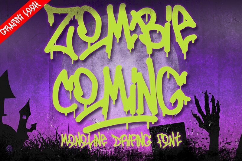 Zombies Coming Graffiti Czcionka