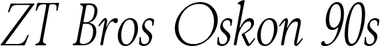 Anteprima del carattere ZT Bros Oskon 90s Light Italic