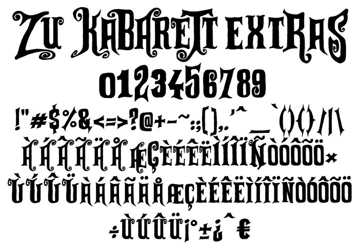 Zu Kabaret Schriftart