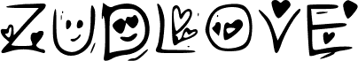 Preview of the Zudlove Regular font