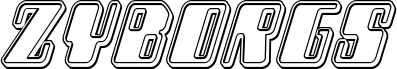 Ukážka písma Zyborgs Engraved Italic