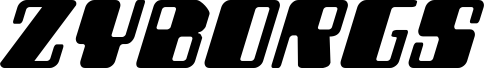 Ukážka písma Zyborgs Expanded Italic