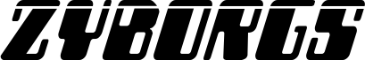 Ukážka písma Zyborgs Laser Italic