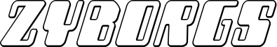Ukážka písma Zyborgs Outline Italic